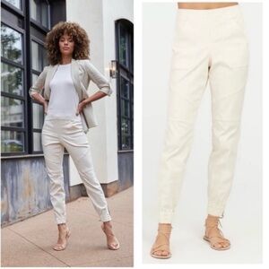Spanx Stretch Twill Cargo Joggers Cream Size Large